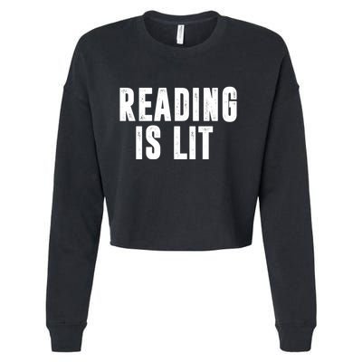 Reading Is Lit Cropped Pullover Crew