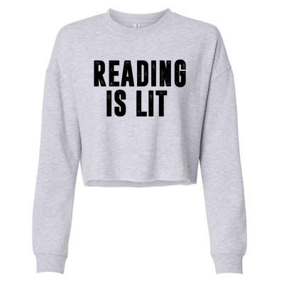 Reading Is Lit Cropped Pullover Crew