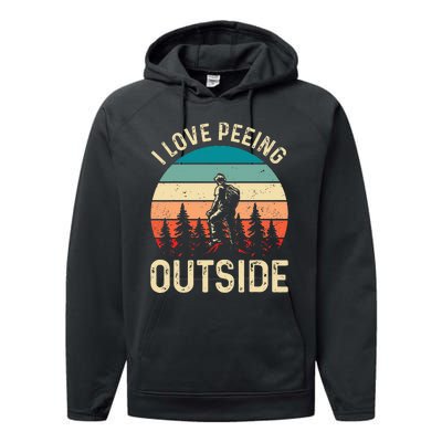 retro I love peeing outside Wilderness Glamping Nature Performance Fleece Hoodie