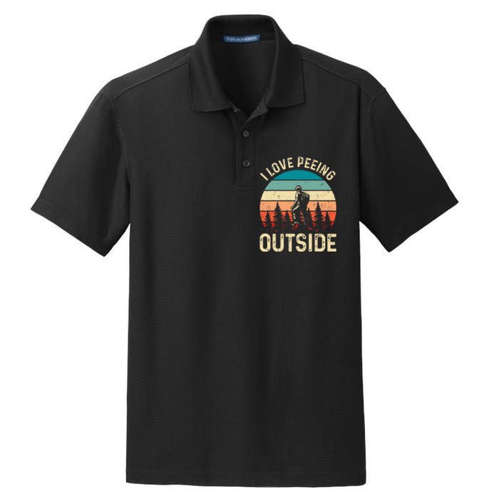 retro I love peeing outside Wilderness Glamping Nature Dry Zone Grid Polo