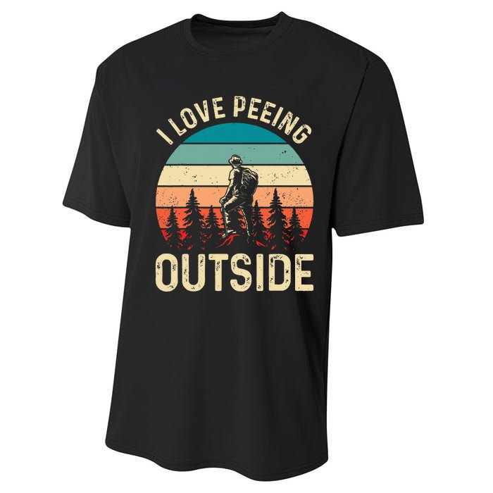 retro I love peeing outside Wilderness Glamping Nature Performance Sprint T-Shirt