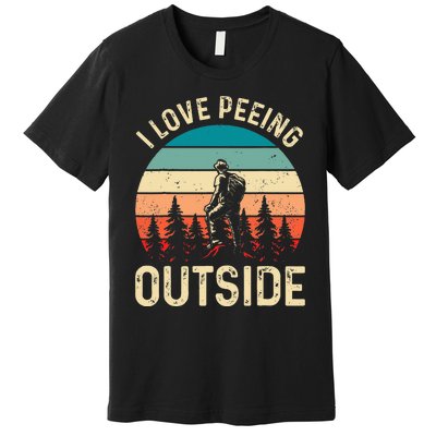 retro I love peeing outside Wilderness Glamping Nature Premium T-Shirt