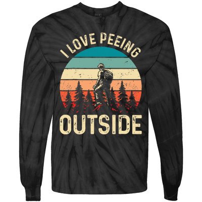 retro I love peeing outside Wilderness Glamping Nature Tie-Dye Long Sleeve Shirt