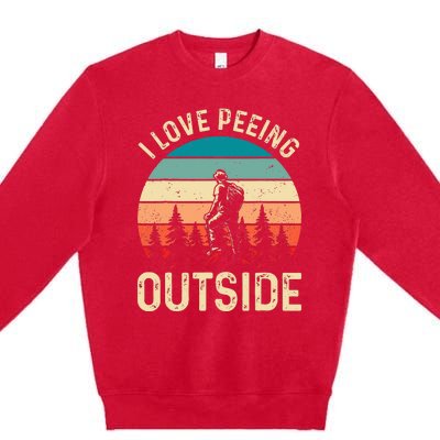 retro I love peeing outside Wilderness Glamping Nature Premium Crewneck Sweatshirt