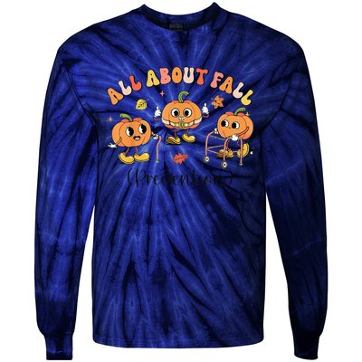 Retro I Love Fall Prevention Fall Occupational Therapy Ot Tie-Dye Long Sleeve Shirt