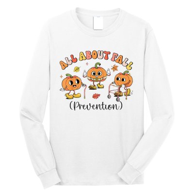 Retro I Love Fall Prevention Fall Occupational Therapy Ot Long Sleeve Shirt