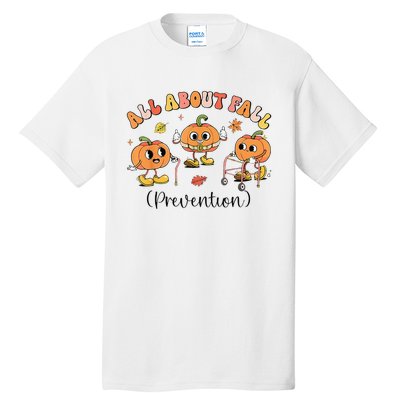 Retro I Love Fall Prevention Fall Occupational Therapy Ot Tall T-Shirt