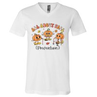 Retro I Love Fall Prevention Fall Occupational Therapy Ot V-Neck T-Shirt