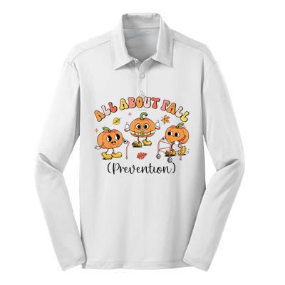 Retro I Love Fall Prevention Fall Occupational Therapy Ot Silk Touch Performance Long Sleeve Polo