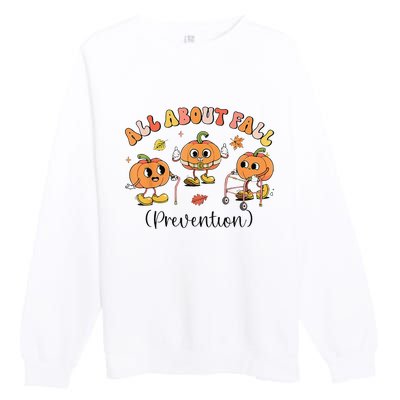 Retro I Love Fall Prevention Fall Occupational Therapy Ot Premium Crewneck Sweatshirt