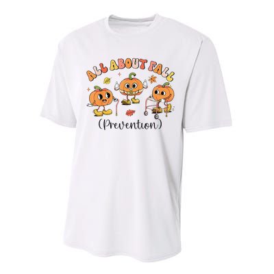 Retro I Love Fall Prevention Fall Occupational Therapy Ot Performance Sprint T-Shirt