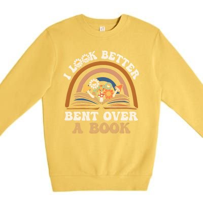 Rainbow I Look Better Bent Over A Book Premium Crewneck Sweatshirt