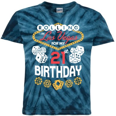 Rolling in Las Vegas for My 21st Birthday Kids Tie-Dye T-Shirt