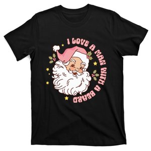 Retro I Love A Man With A Beard Christmas T-Shirt