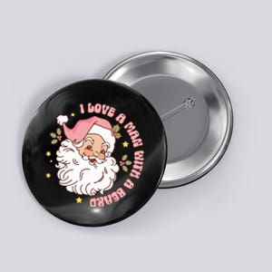 Retro I Love A Man With A Beard Christmas Button