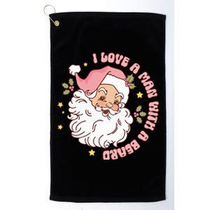 Retro I Love A Man With A Beard Christmas Platinum Collection Golf Towel