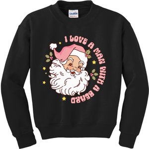 Retro I Love A Man With A Beard Christmas Kids Sweatshirt