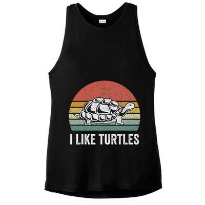 Retro I Like Turtles Turtle Turtle Lover Gifts Vintage Ladies PosiCharge Tri-Blend Wicking Tank