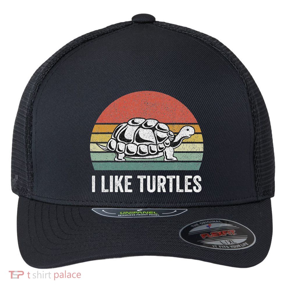 Retro I Like Turtles Turtle Turtle Lover Gifts Vintage Flexfit Unipanel Trucker Cap