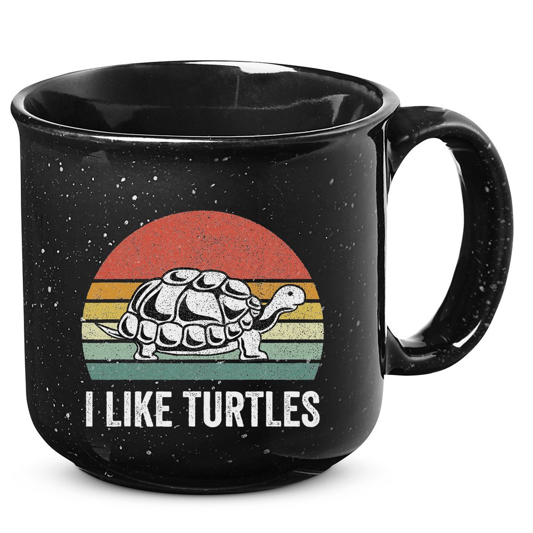 Retro I Like Turtles Turtle Turtle Lover Gifts Vintage 15oz Campfire Ceramic Mug