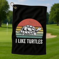 Retro I Like Turtles Turtle Turtle Lover Gifts Vintage Golf Towel