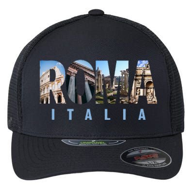 Rome Italy Landmarks Flexfit Unipanel Trucker Cap