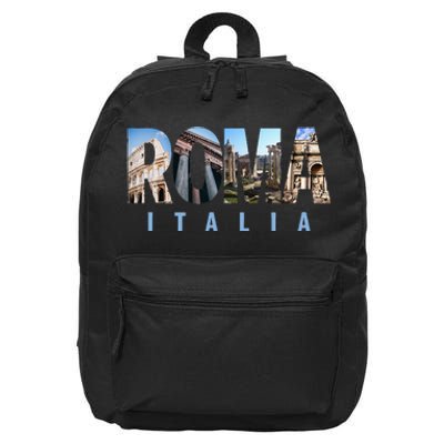 Rome Italy Landmarks 16 in Basic Backpack