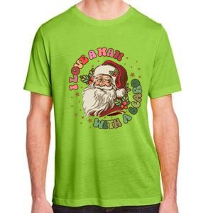 Retro I Love A With A Beard Santa Claus Merry Christmas Great Gift Adult ChromaSoft Performance T-Shirt