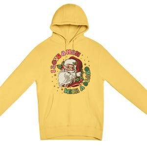 Retro I Love A With A Beard Santa Claus Merry Christmas Great Gift Premium Pullover Hoodie