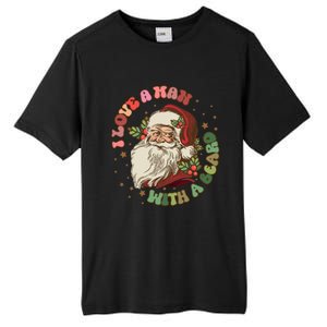 Retro I Love A With A Beard Santa Claus Merry Christmas Great Gift Tall Fusion ChromaSoft Performance T-Shirt