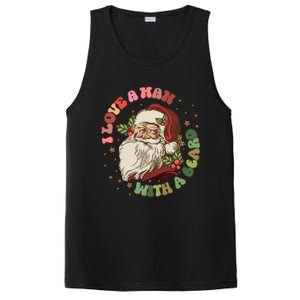 Retro I Love A With A Beard Santa Claus Merry Christmas Great Gift PosiCharge Competitor Tank