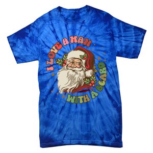 Retro I Love A With A Beard Santa Claus Merry Christmas Great Gift Tie-Dye T-Shirt