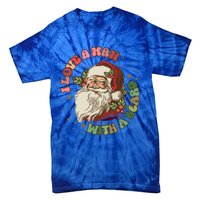 Retro I Love A With A Beard Santa Claus Merry Christmas Great Gift Tie-Dye T-Shirt