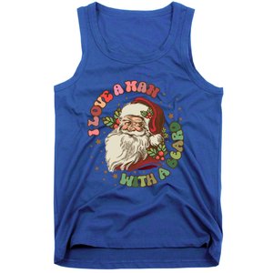 Retro I Love A With A Beard Santa Claus Merry Christmas Great Gift Tank Top