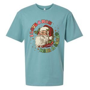 Retro I Love A With A Beard Santa Claus Merry Christmas Great Gift Sueded Cloud Jersey T-Shirt