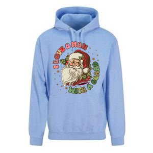 Retro I Love A With A Beard Santa Claus Merry Christmas Great Gift Unisex Surf Hoodie