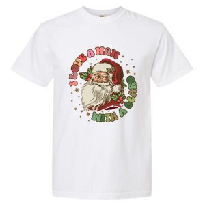 Retro I Love A With A Beard Santa Claus Merry Christmas Great Gift Garment-Dyed Heavyweight T-Shirt