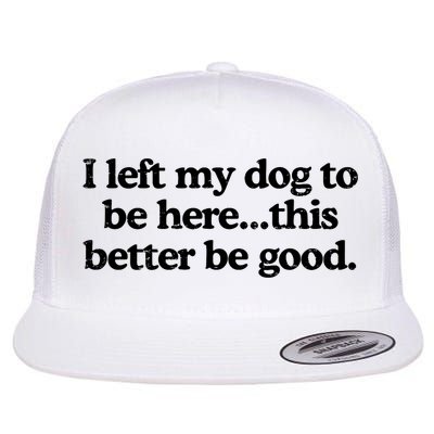 Retro I Left My Dog To Be Here This Better Be Good Funny  Flat Bill Trucker Hat