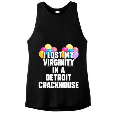 retro I lost my virginity in a detroit crackhouse  Ladies PosiCharge Tri-Blend Wicking Tank