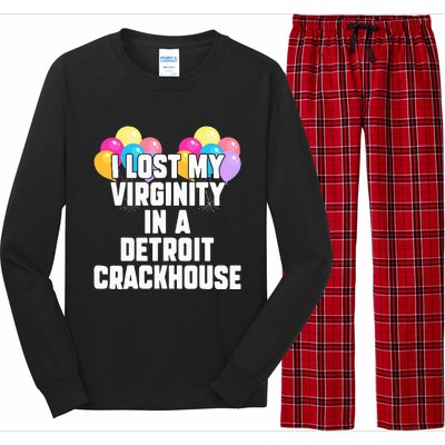 retro I lost my virginity in a detroit crackhouse  Long Sleeve Pajama Set