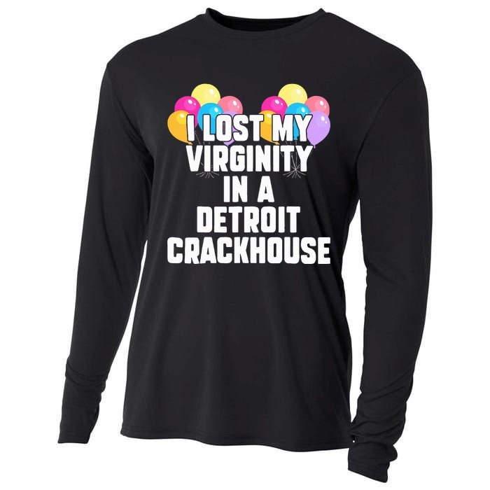 retro I lost my virginity in a detroit crackhouse  Cooling Performance Long Sleeve Crew