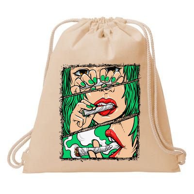 Roll It Lick It Smoke It Marijuana Pot Weed Drawstring Bag