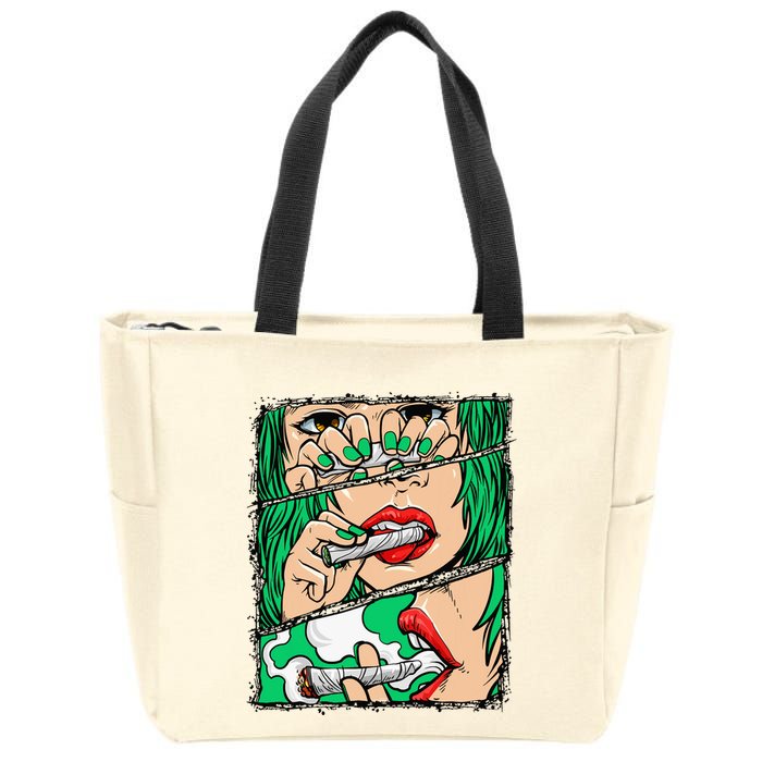 Roll It Lick It Smoke It Marijuana Pot Weed Zip Tote Bag
