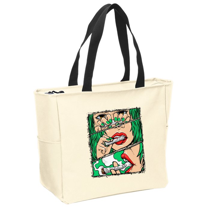 Roll It Lick It Smoke It Marijuana Pot Weed Zip Tote Bag