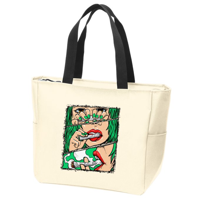 Roll It Lick It Smoke It Marijuana Pot Weed Zip Tote Bag