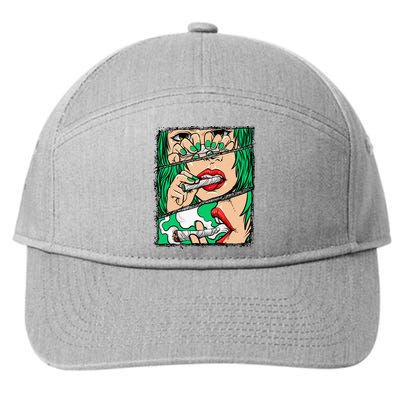 Roll It Lick It Smoke It Marijuana Pot Weed 7-Panel Snapback Hat