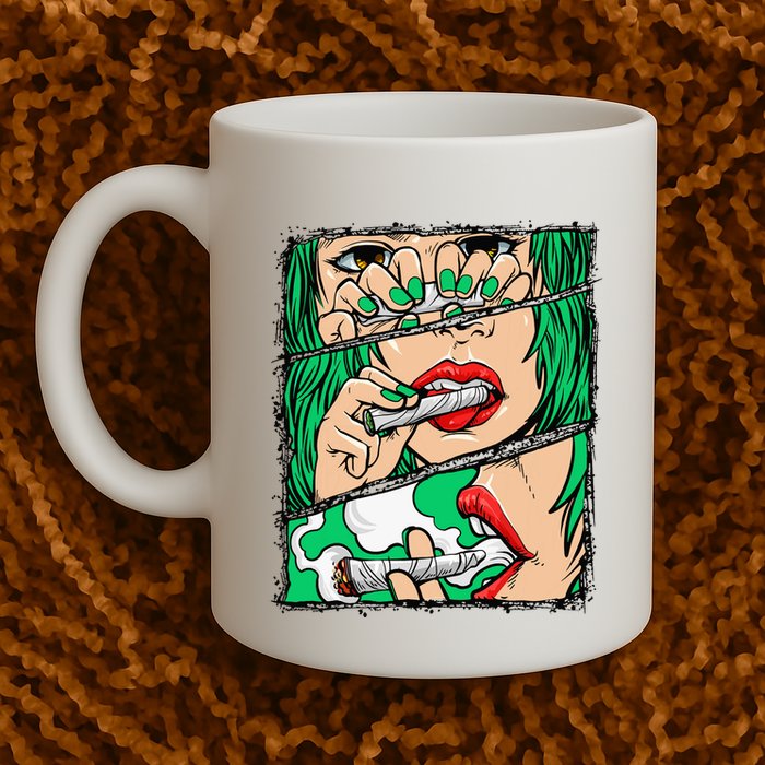 Roll It Lick It Smoke It Marijuana Pot Weed Mug