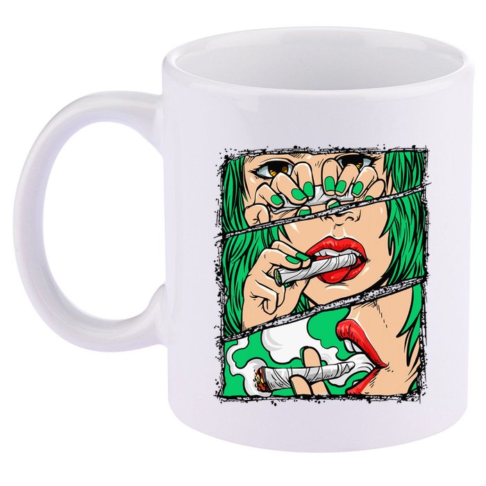 Roll It Lick It Smoke It Marijuana Pot Weed 11oz C Handle Ceramic Mug