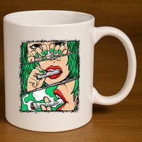 Roll It Lick It Smoke It Marijuana Pot Weed 11oz C Handle Ceramic Mug