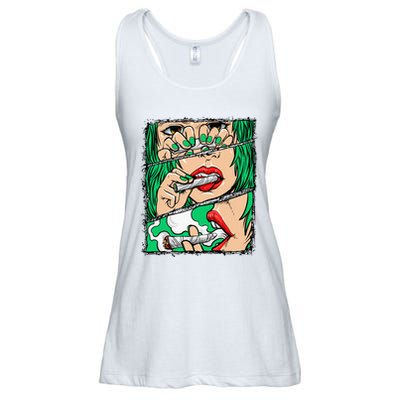 Roll It Lick It Smoke It Marijuana Pot Weed Ladies Essential Flowy Tank